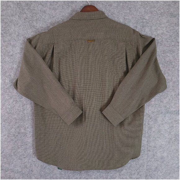 ORVIS Long Sleeve Flannel Shirt Mens Large Brown Wool Cashmere Blend Vintage - Picture 5 of 7